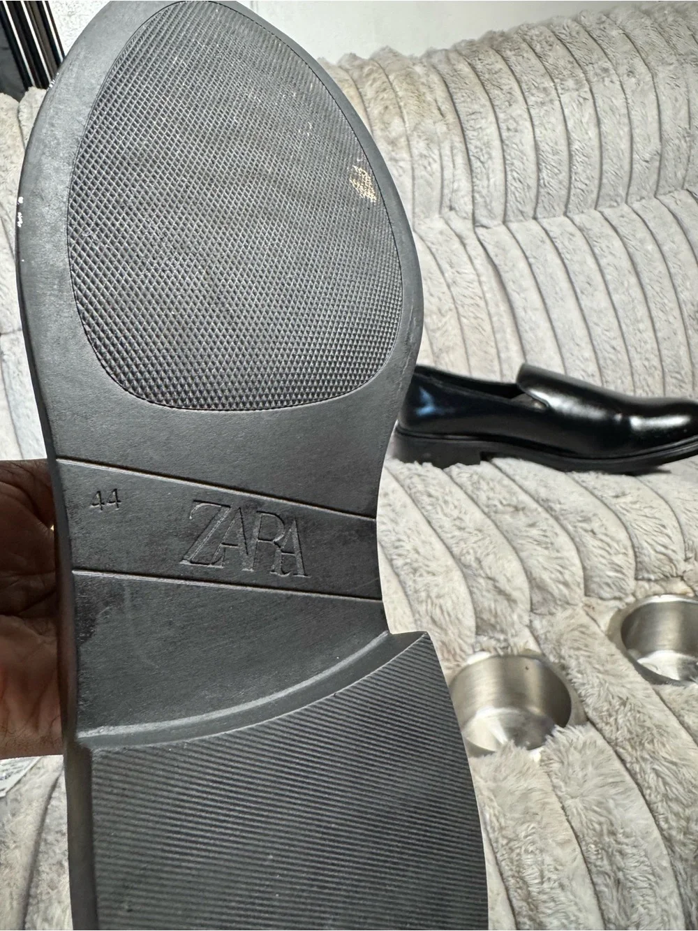 Zara Black Leather Slip-On Men’s Loafers